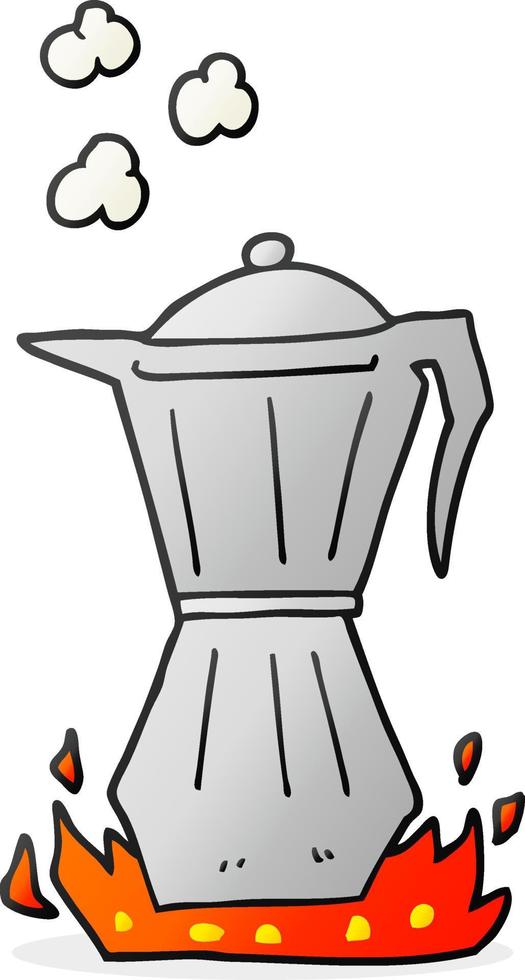 tekenfilm kookplaat espresso maker vector