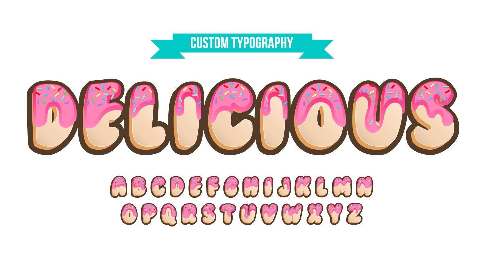 aangepaste typografie van de donut vector
