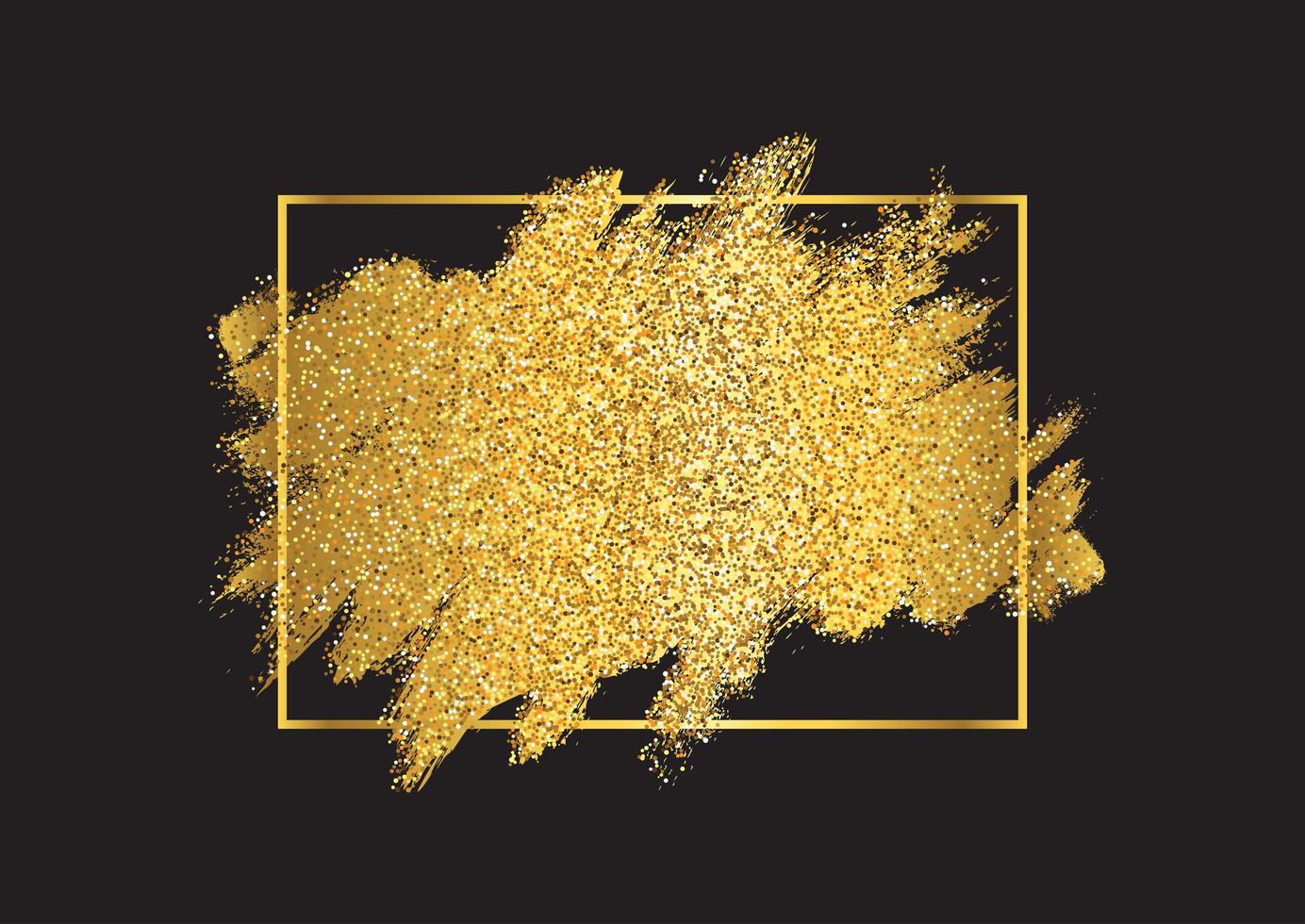 gouden glitter achtergrond met metalen gouden frame vector