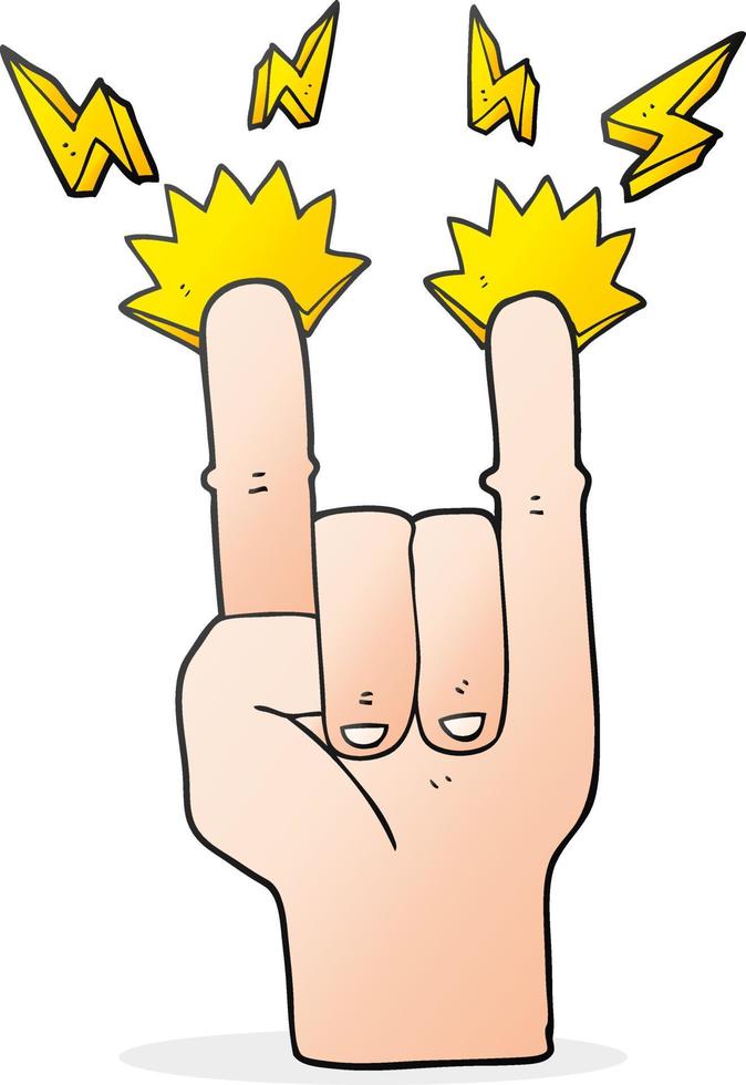 cartoon hand maken rock symbool vector