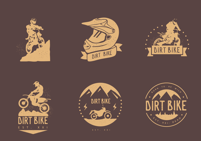Dirt Bike Vintage Logo Vectoren
