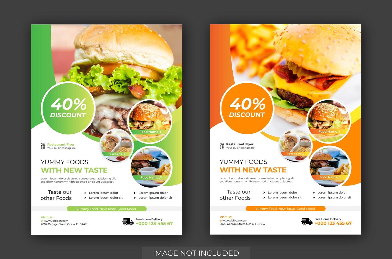 gratis hamburgerwinkel flyer set vector