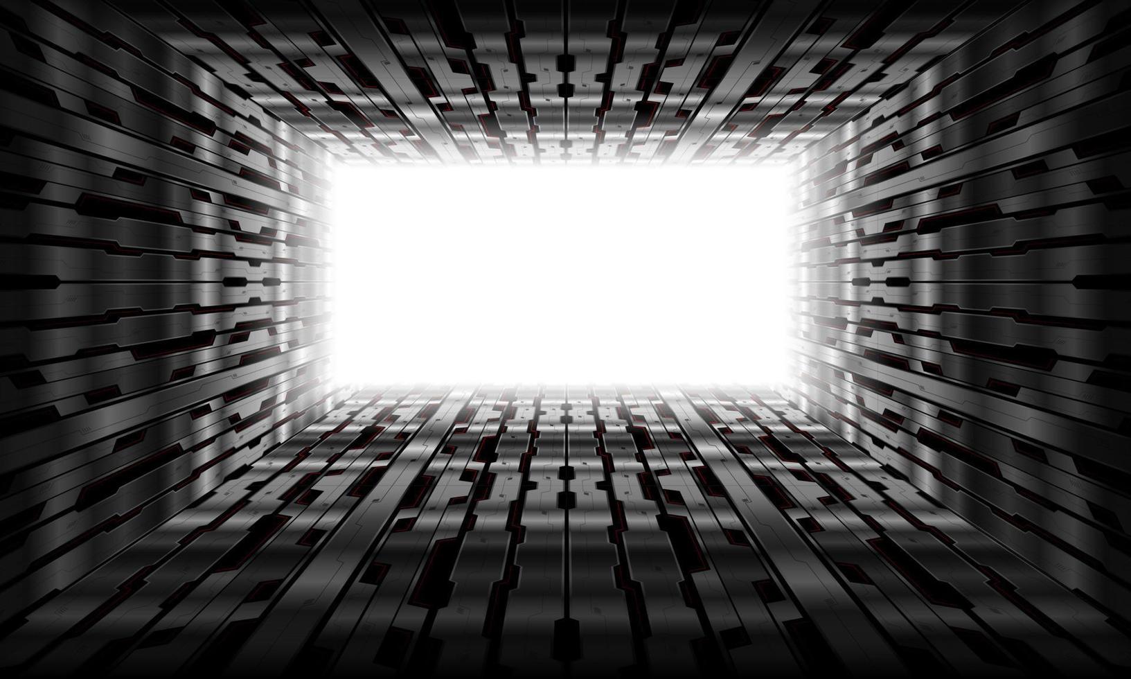 vector technologie futuristische metaal zwart cyber kamer wit licht ontwerp modern achtergrond