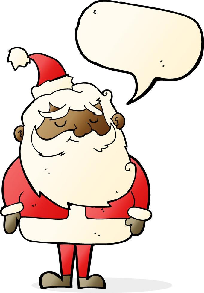 tekenfilm de kerstman claus met toespraak bubbel vector