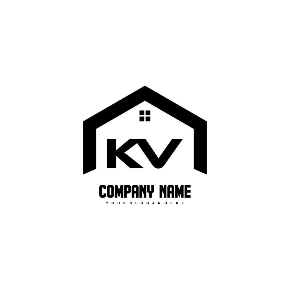 kv eerste brieven logo ontwerp vector voor bouw, huis, echt landgoed, gebouw, eigendom.