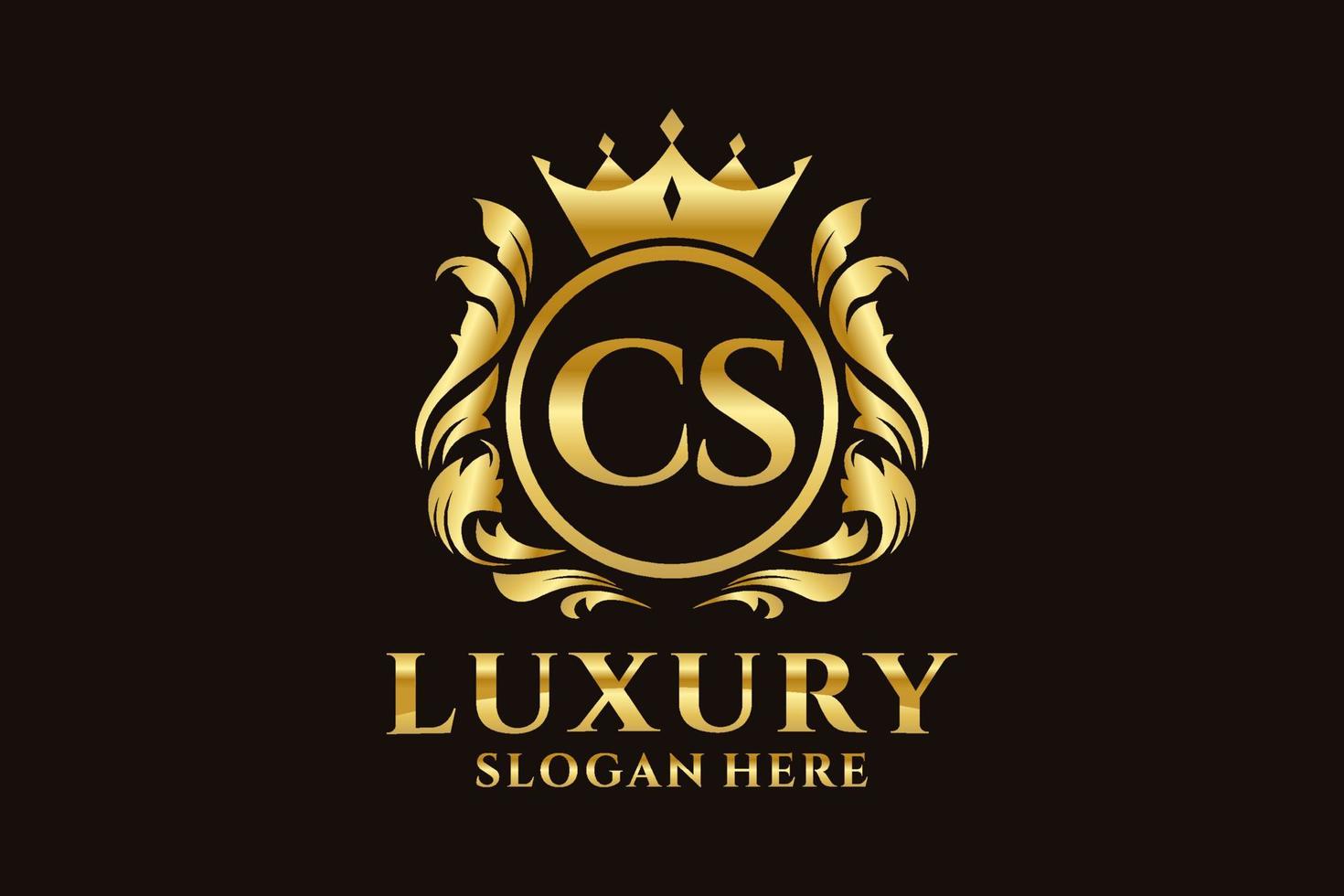 eerste cs brief Koninklijk luxe logo sjabloon in vector kunst voor luxueus branding projecten en andere vector illustratie.
