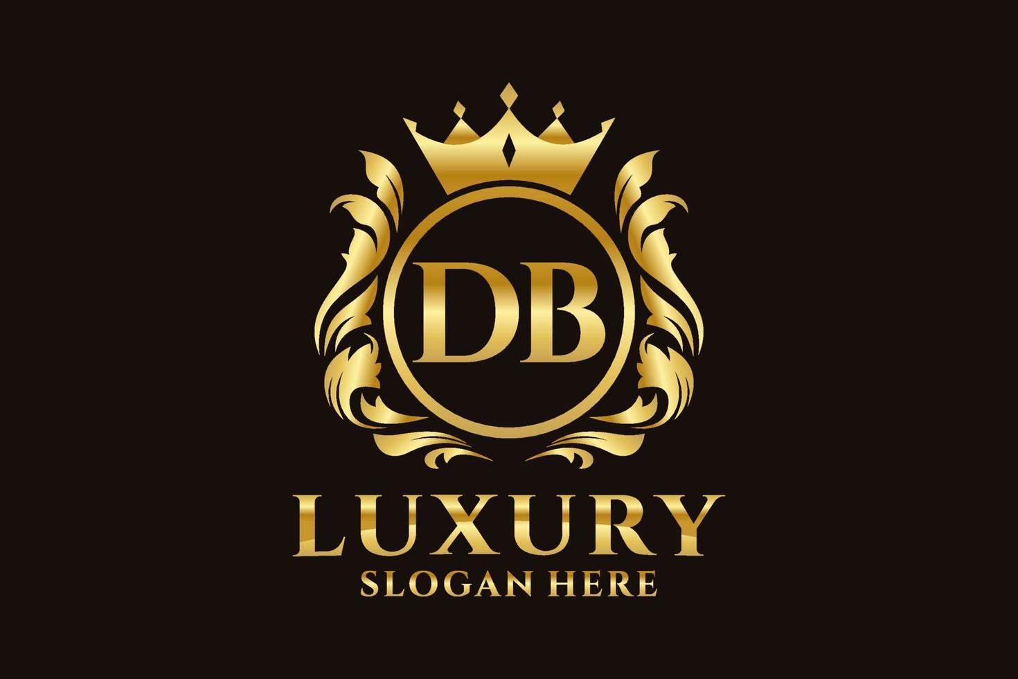 eerste db brief Koninklijk luxe logo sjabloon in vector kunst voor luxueus branding projecten en andere vector illustratie.