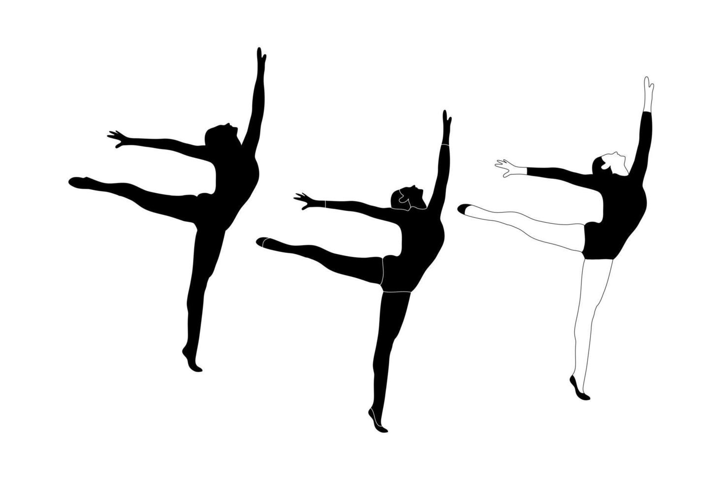 vlak ontwerp gymnast, Sportschool meisje silhouet illustratie. gymnastiek. geïsoleerd vector