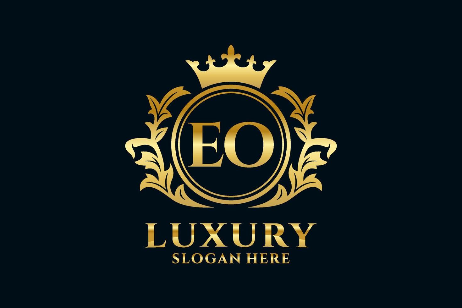 eerste eo brief Koninklijk luxe logo sjabloon in vector kunst voor luxueus branding projecten en andere vector illustratie.