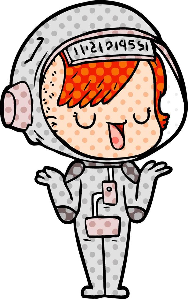 tekenfilm astronaut vrouw vector