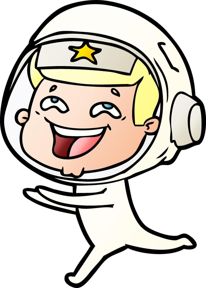 tekenfilm lachend astronaut vector