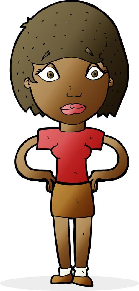 cartoon bezorgde vrouw vector