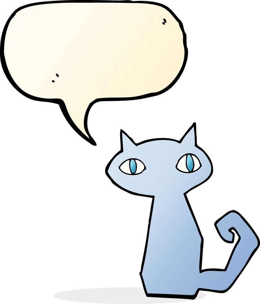 tekenfilm kat met toespraak bubbel vector