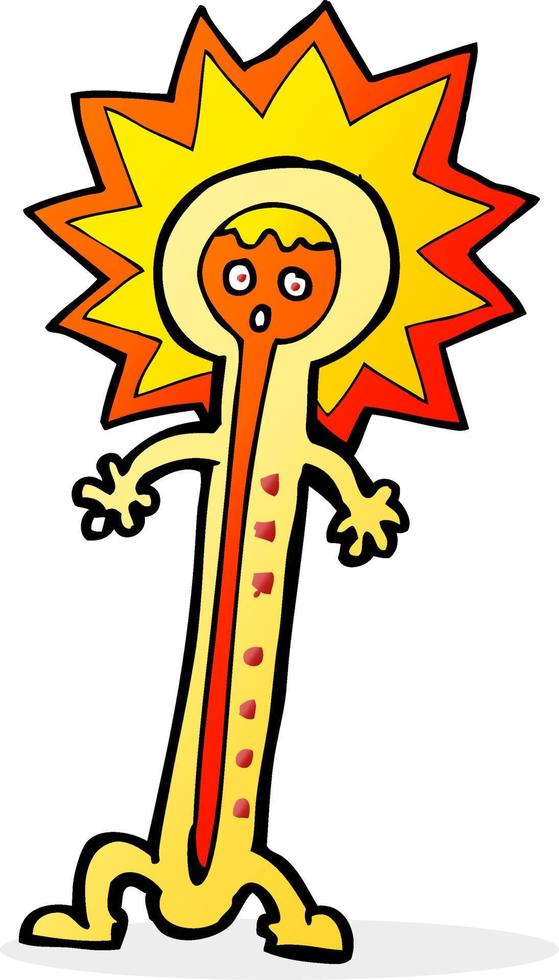 cartoon hete thermometer vector