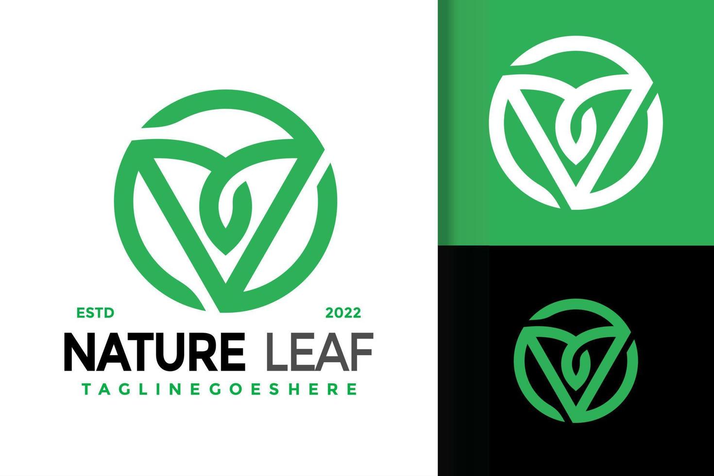 v brief natuur blad logo ontwerp, merk identiteit logos vector, modern logo, logo ontwerpen vector illustratie sjabloon