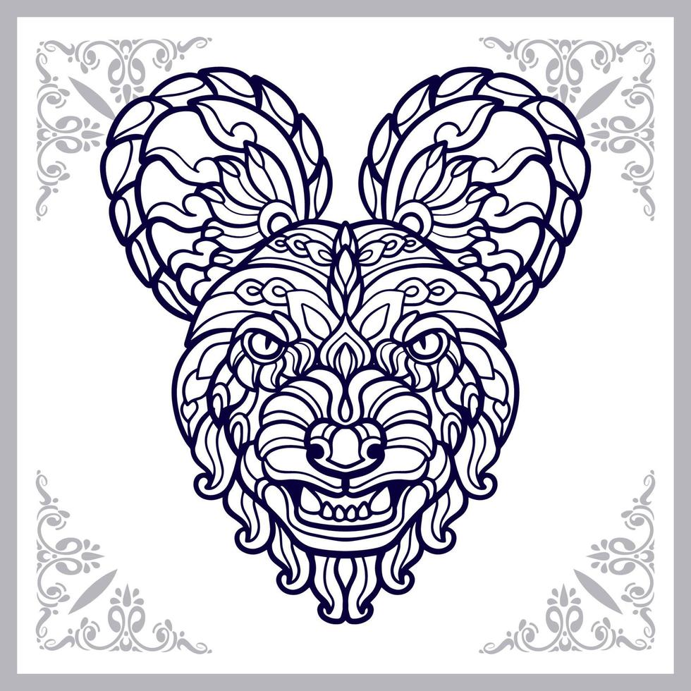 hyena mandala kunsten geïsoleerd Aan wit achtergrond vector