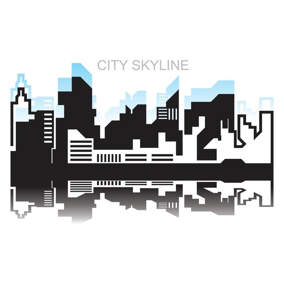 stad silhouet horizon illustratie ontwerp. stad landschap panorama gebouw vector