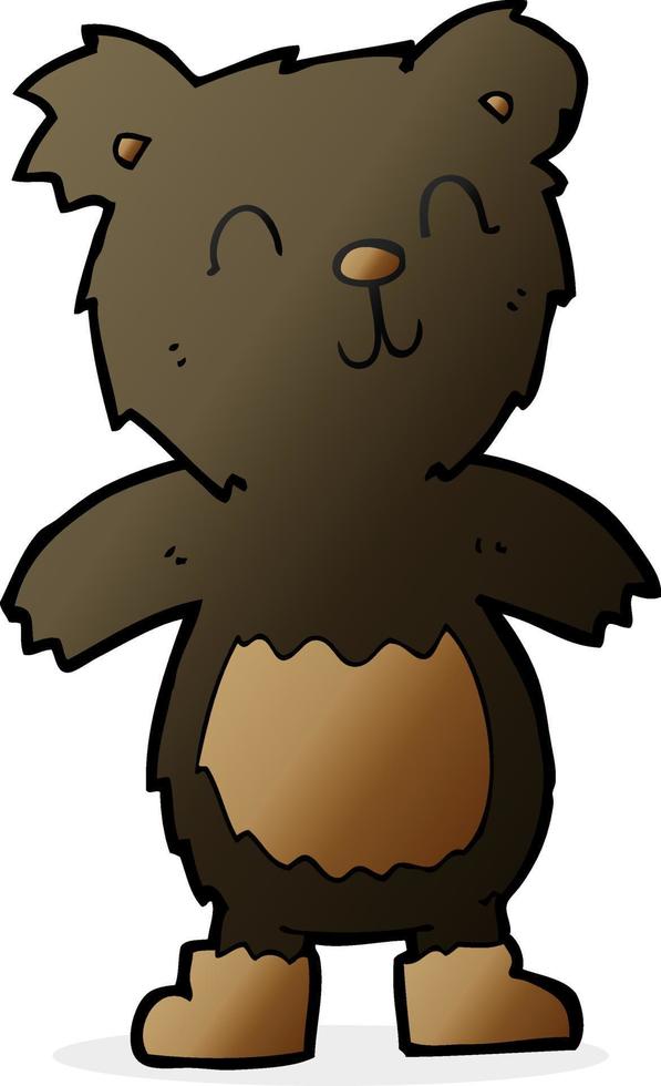tekenfilm teddy zwart beer vector