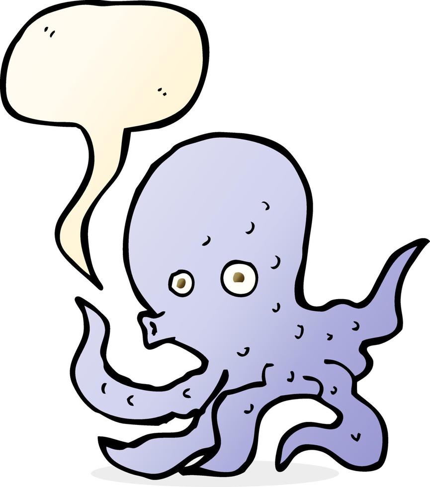 tekenfilm Octopus met toespraak bubbel vector