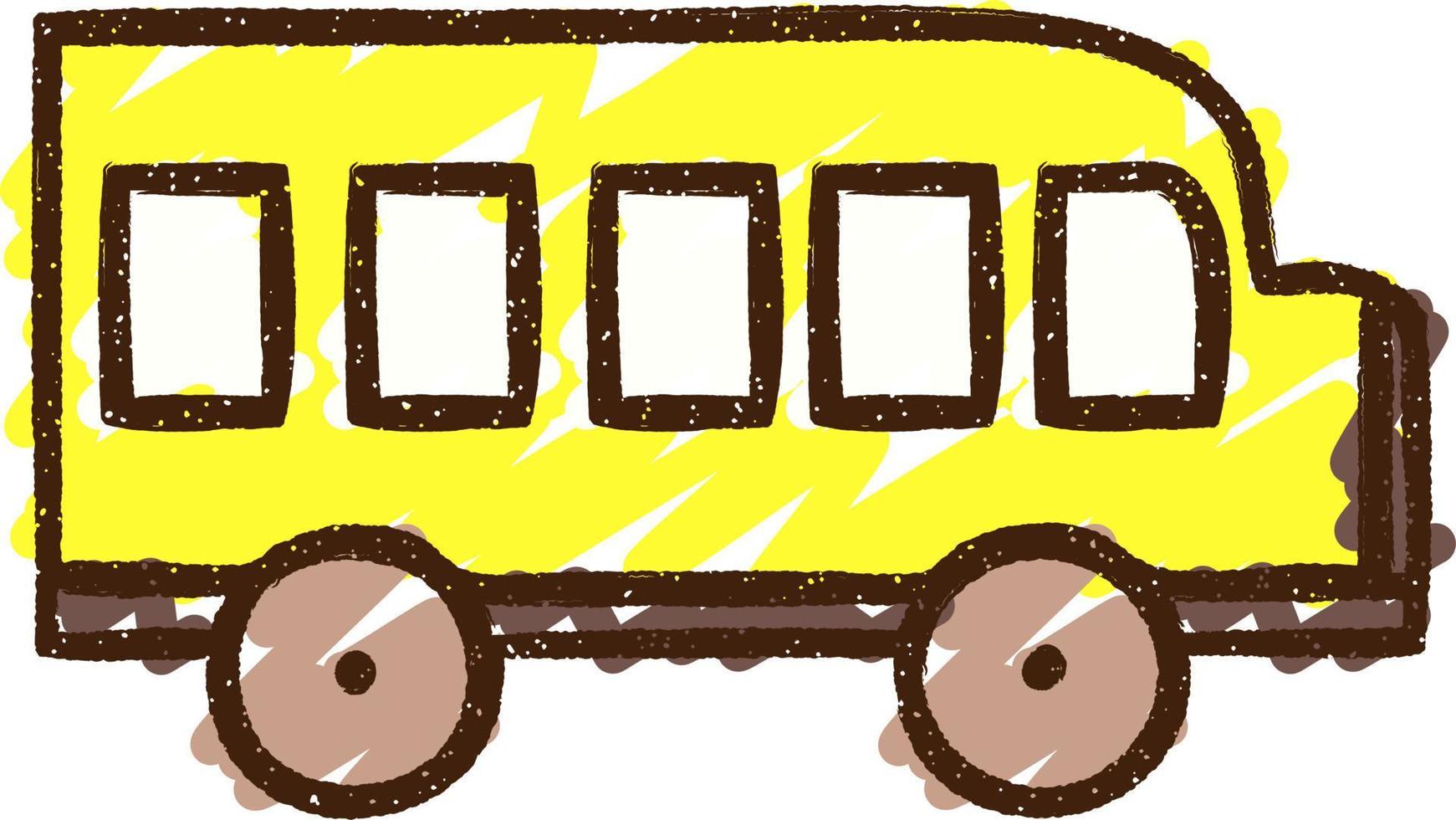 school- bus krijt tekening vector