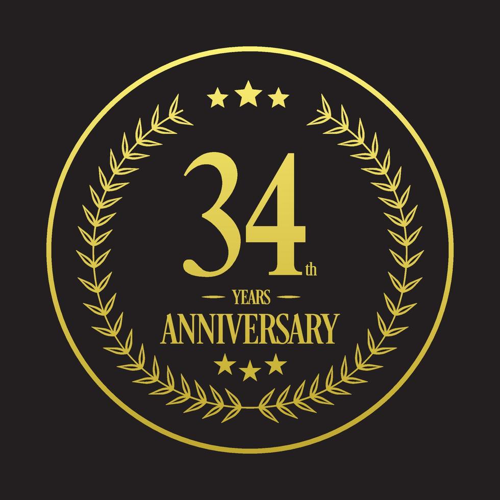 luxe 34e verjaardag logo illustratie vector.vrij vector illustratie vrij vector