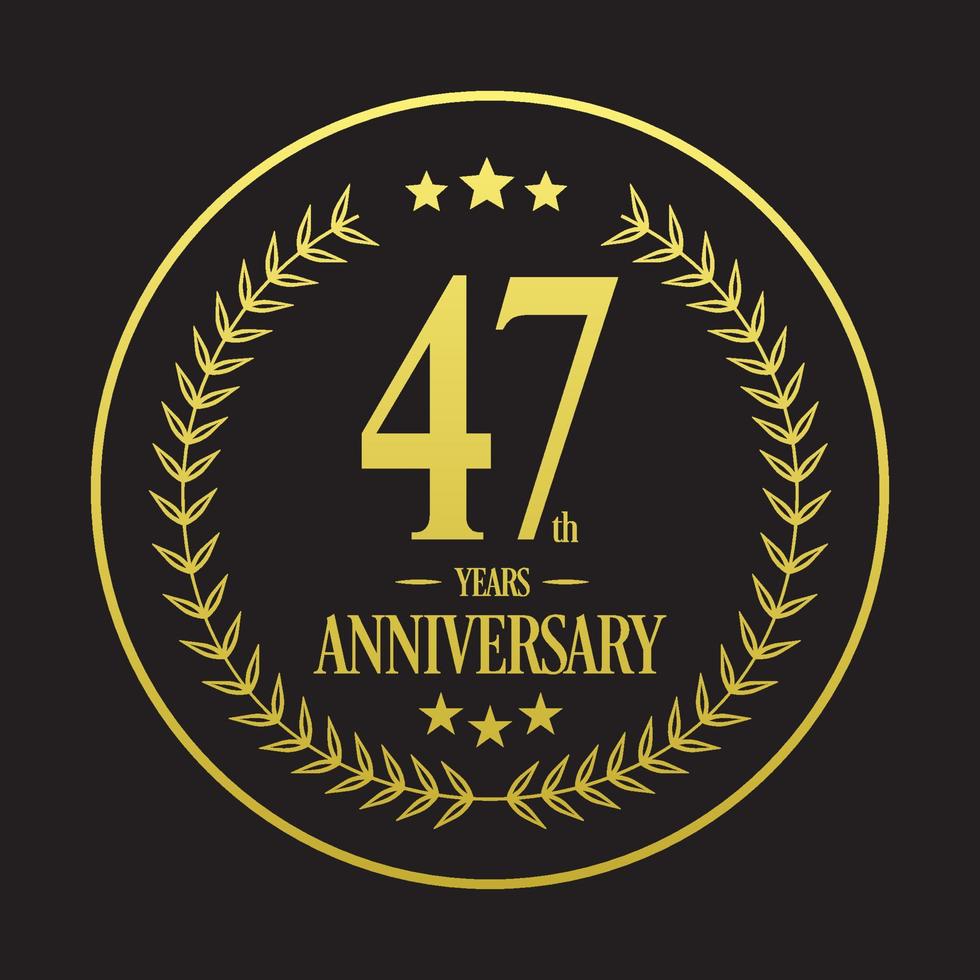 luxe 47e verjaardag logo illustratie vector.vrij vector illustratie vrij vector