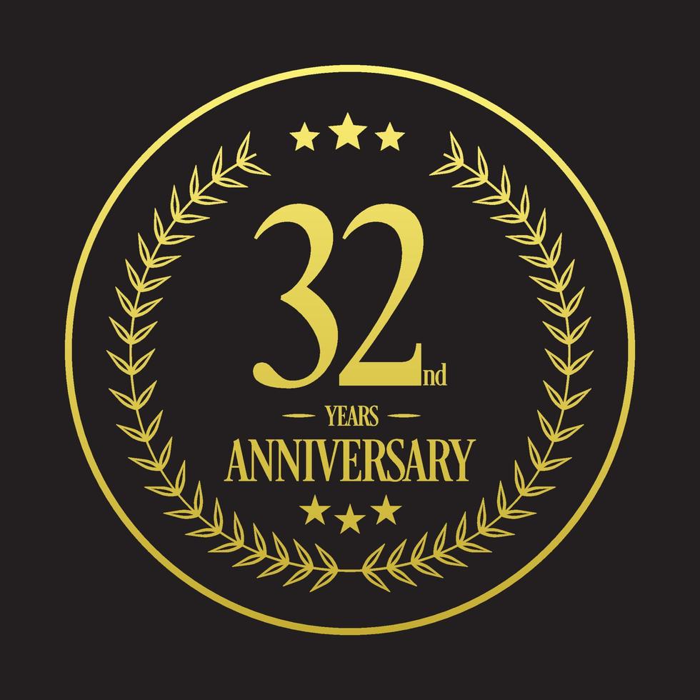 luxe 32e verjaardag logo illustratie vector.vrij vector illustratie vrij vector