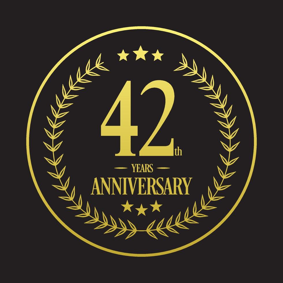 luxe 42e verjaardag logo illustratie vector.vrij vector illustratie vrij vector