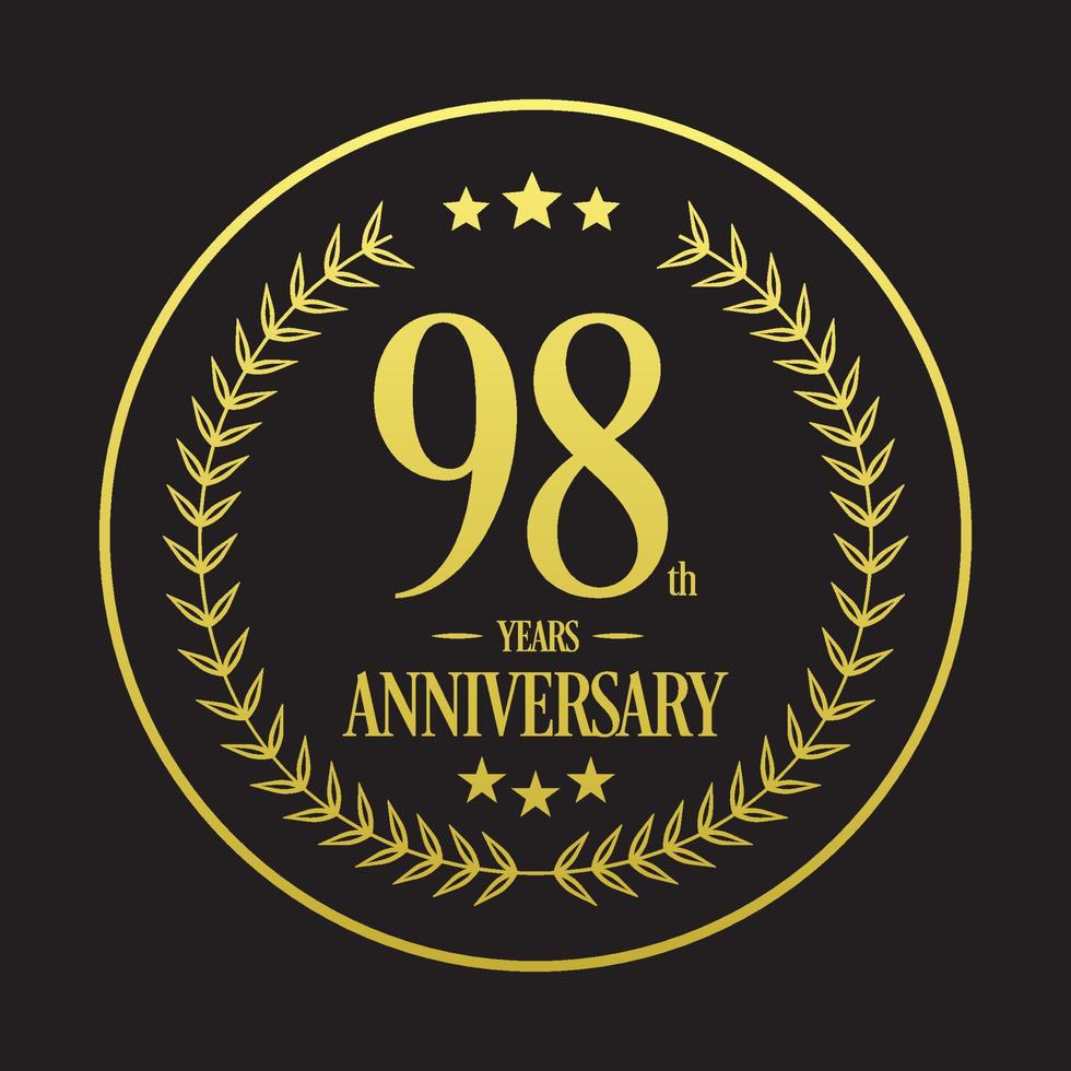 luxe 98e verjaardag logo illustratie vector.free vector illustration