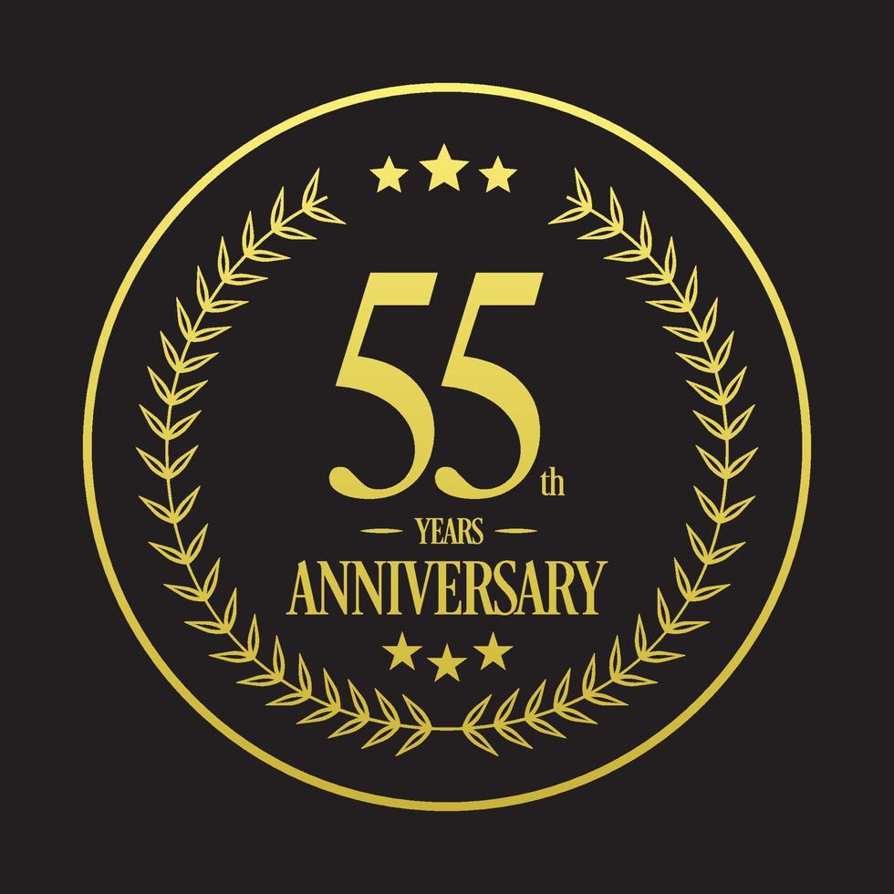 luxe 55ste verjaardag logo illustratie vector.vrij vector illustratie vrij vector