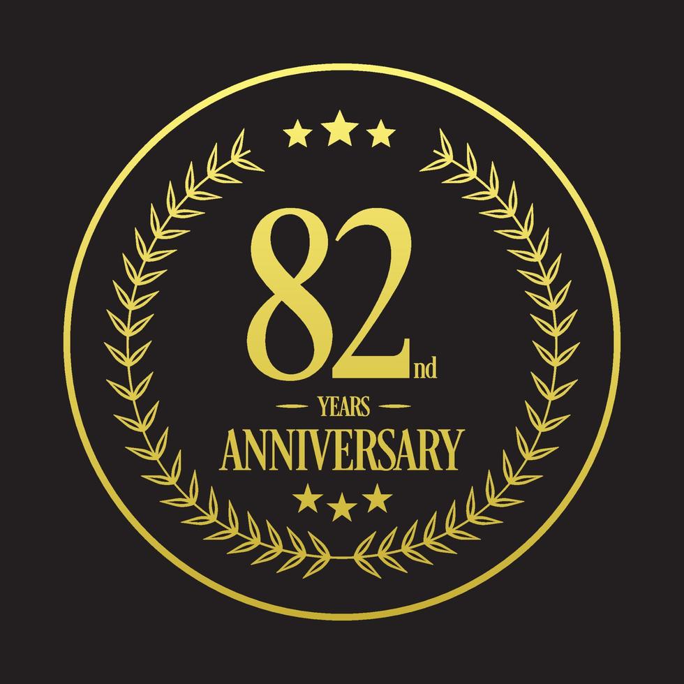 luxe 82e verjaardag logo illustratie vector.free vector illustration