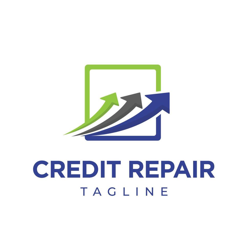 credit reparatie en bedrijf financiën logo ontwerpen sjabloon geïsoleerd achtergrond vector