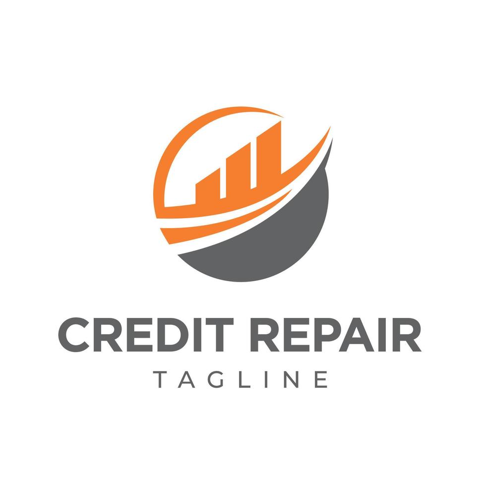 credit reparatie en bedrijf financiën logo ontwerpen sjabloon geïsoleerd achtergrond vector