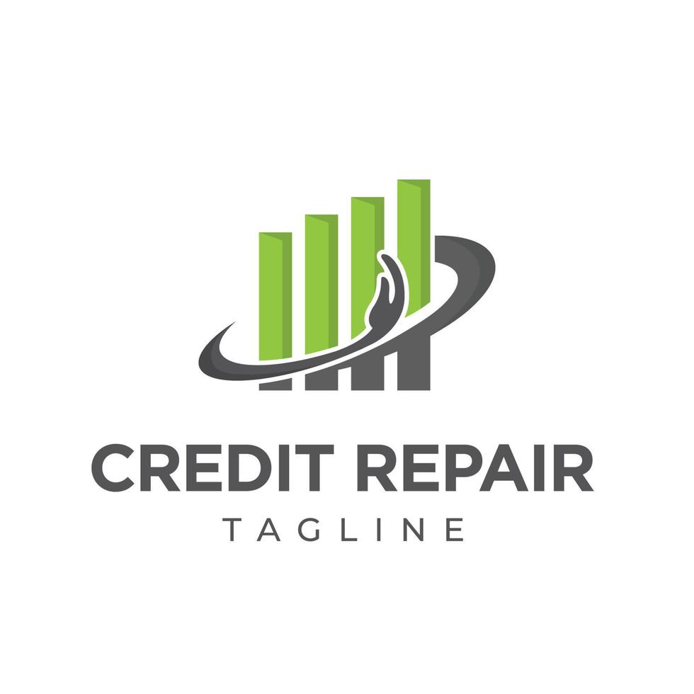 credit reparatie en bedrijf financiën logo ontwerpen sjabloon geïsoleerd achtergrond vector