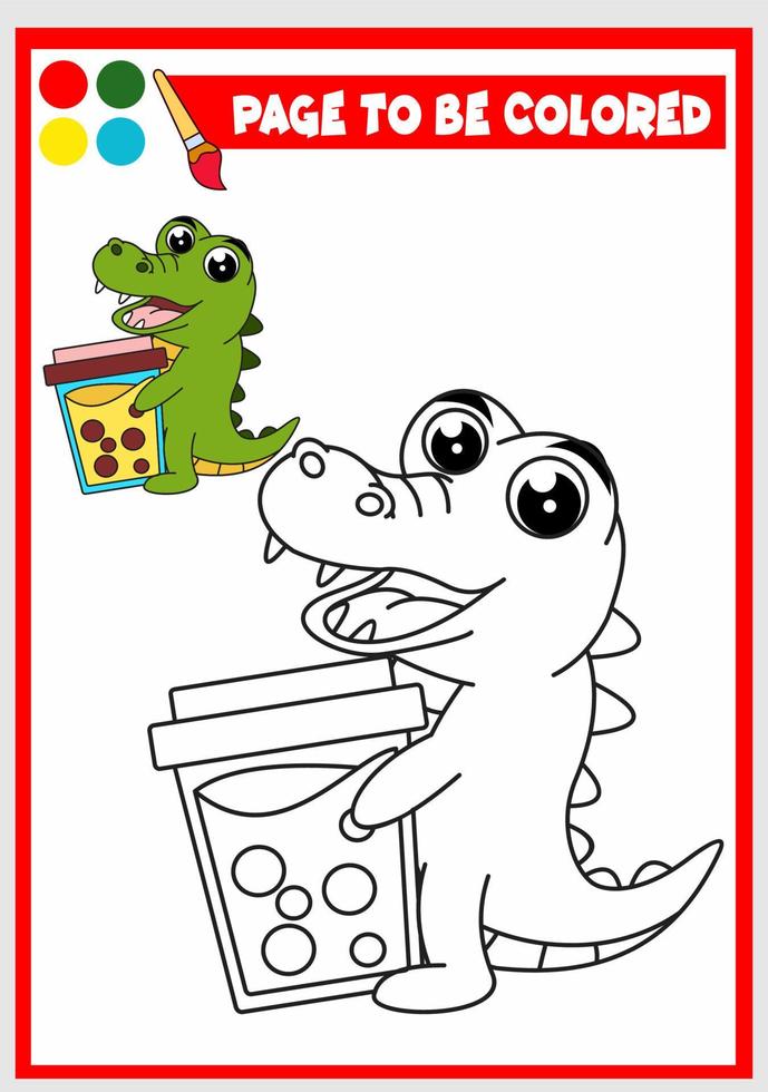 kleur boek voor kinderen. alligator vector