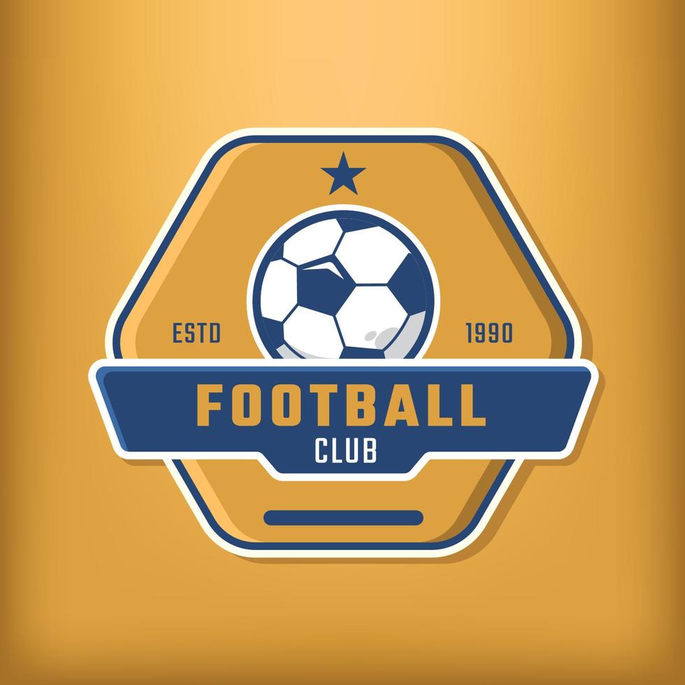 Amerikaans voetbal sport- logo ontwerp met zeshoek schild vector