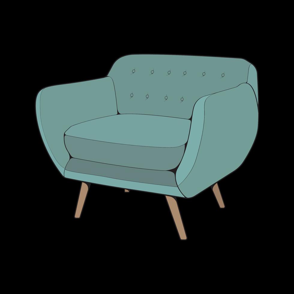 sofa of bankstel kleur blok illustrator. kleur blok meubilair voor leven kamer. vector illustratie.