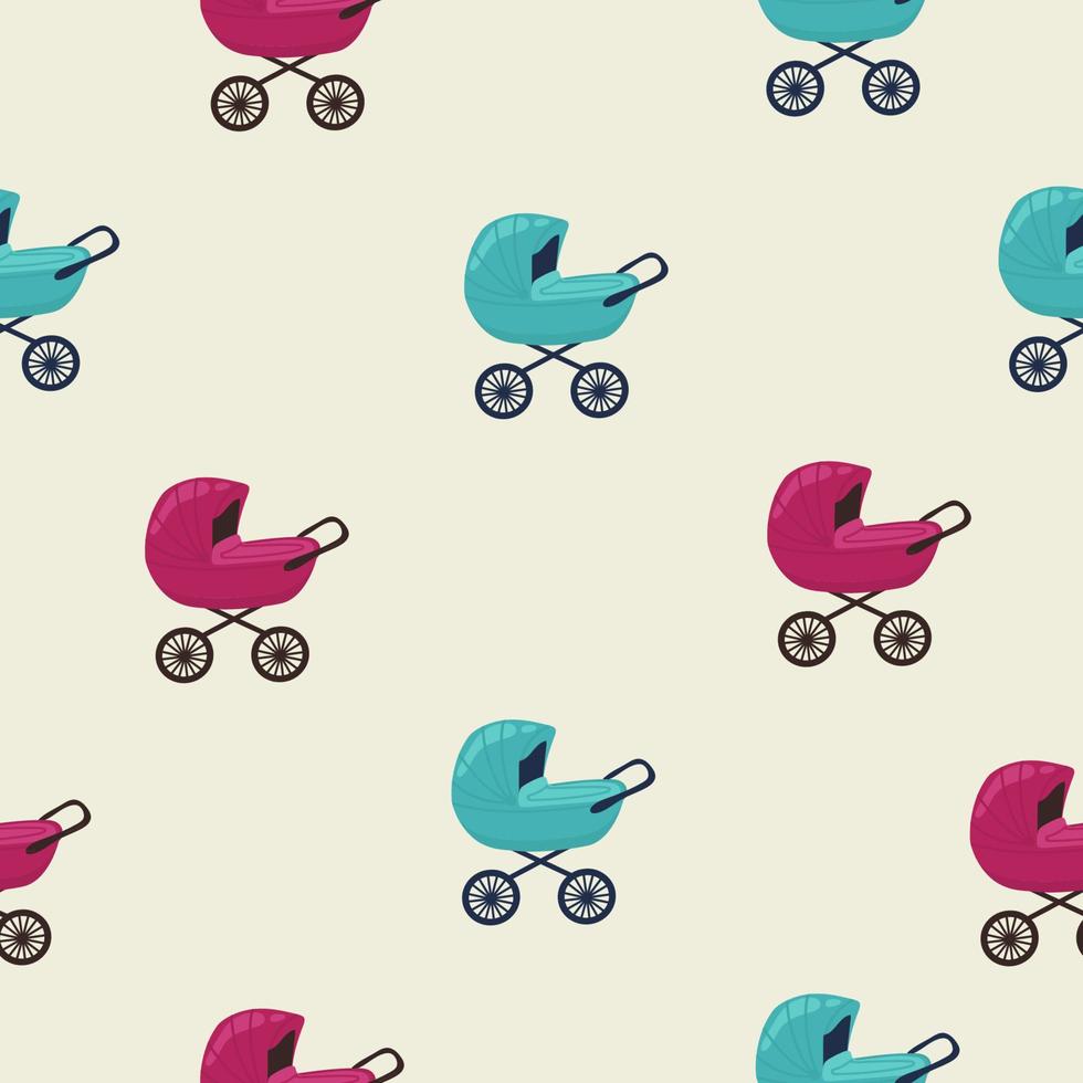 set. baby wandelwagen naadloos patronen. patroon voor een kind vector