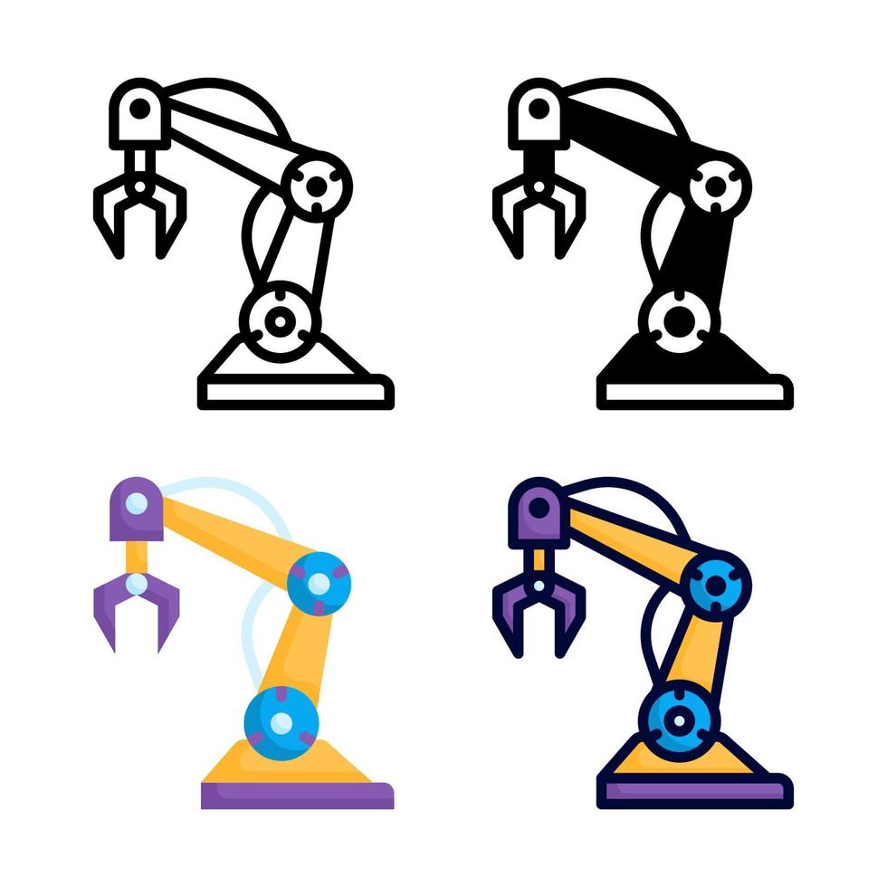 robot arm icoon reeks stijl verzameling vector