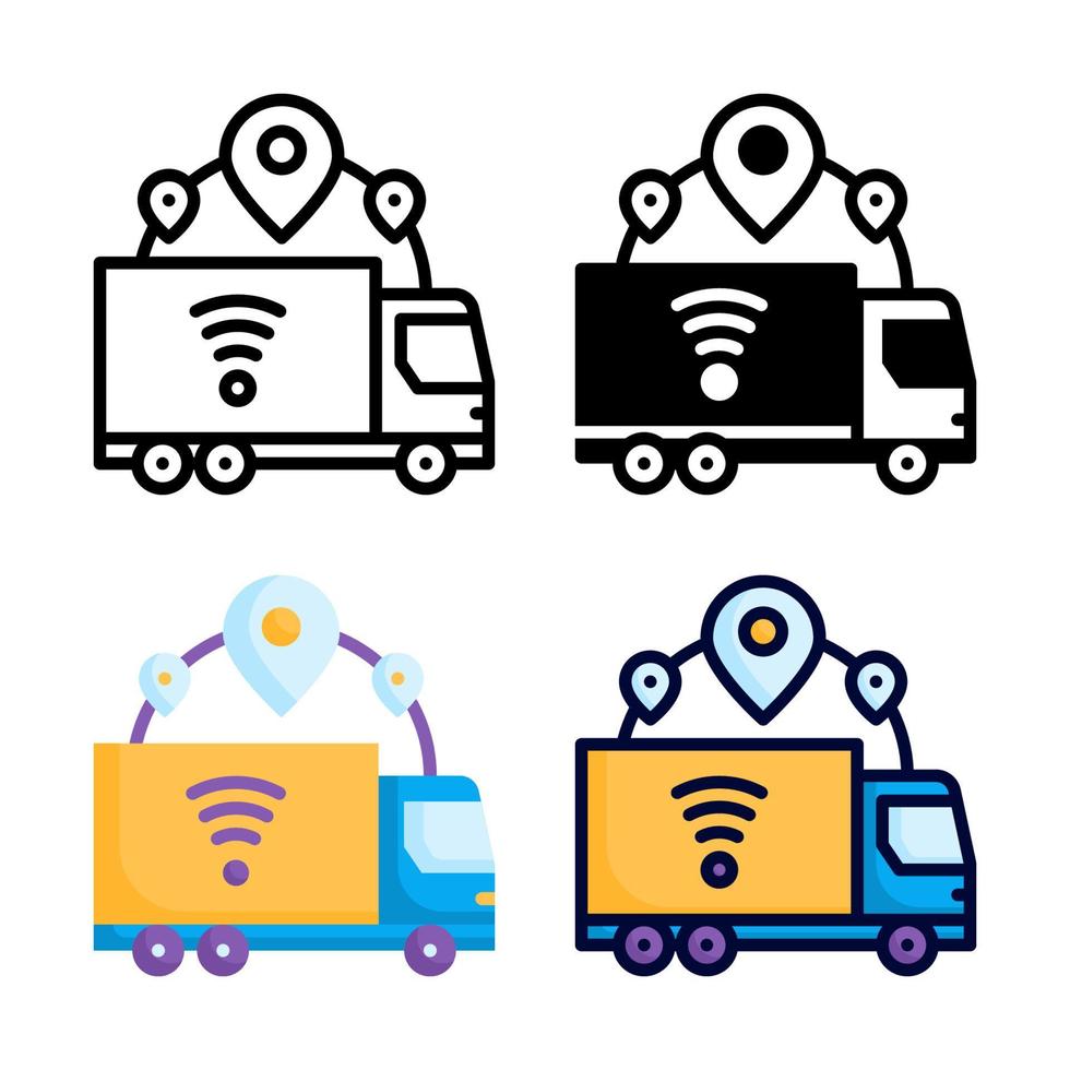 logistiek icoon reeks stijl verzameling vector