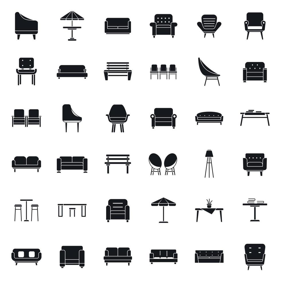 lounge pictogrammen reeks gemakkelijk vector. bedrijf sofa vector