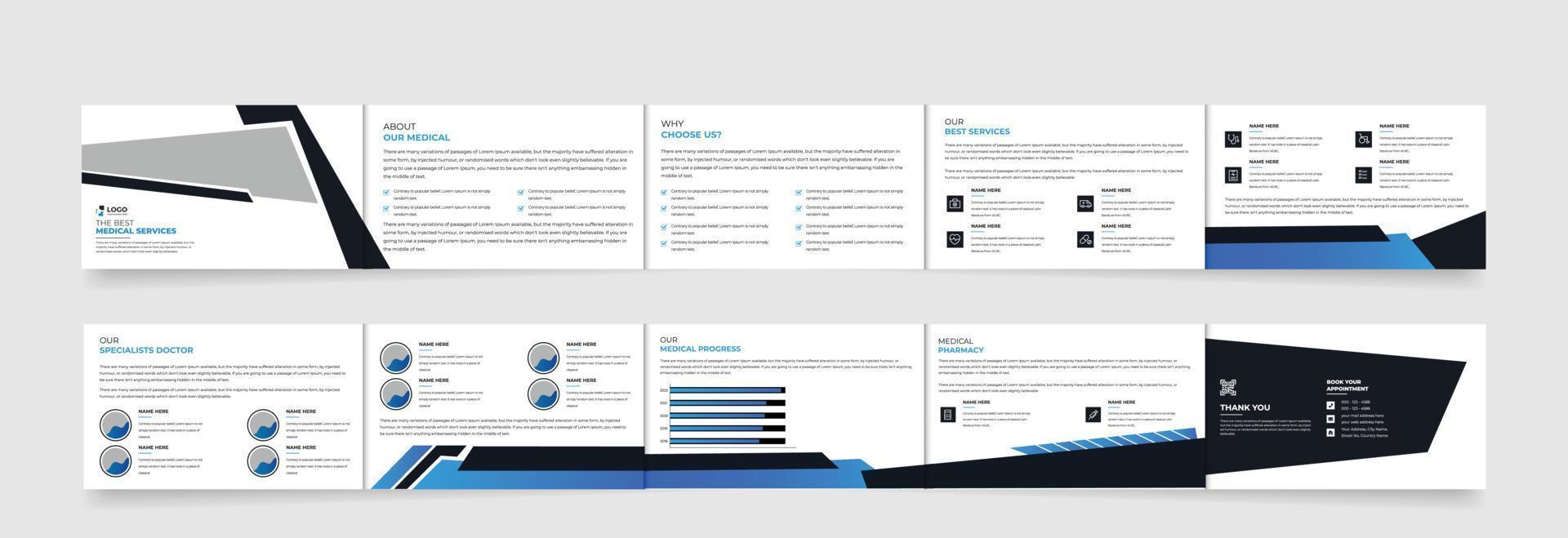 medisch Sjablonen voor vijfvoudig landschap ontwerp brochures. brochure omslag, vector lay-out