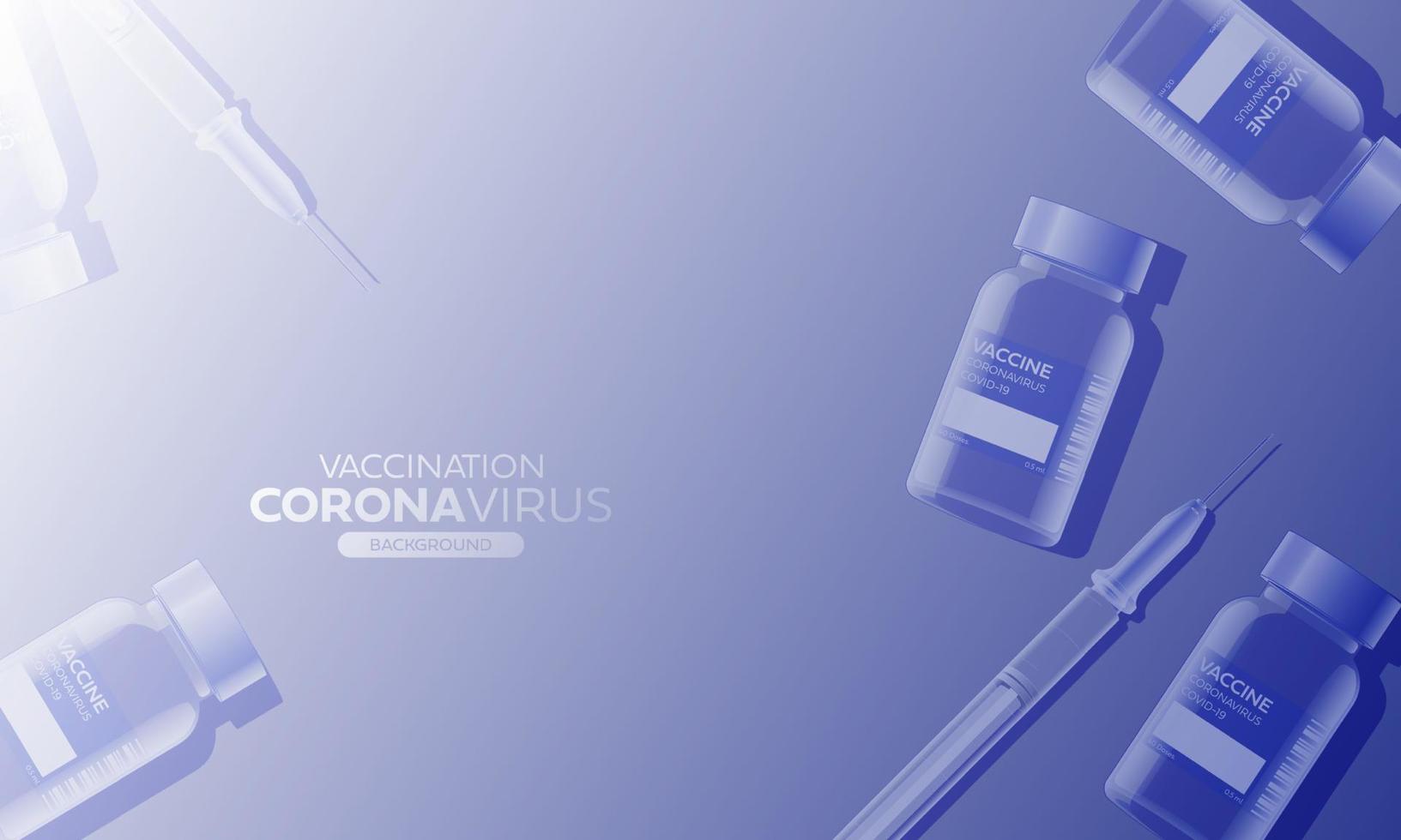 creatief ontwerp voor coronavirus vaccin banier achtergrond. covid-19 corona virus vaccinatie met vaccin fles en injectiespuit injectie gereedschap voor covid19 immunisatie behandeling. vector illustratie.