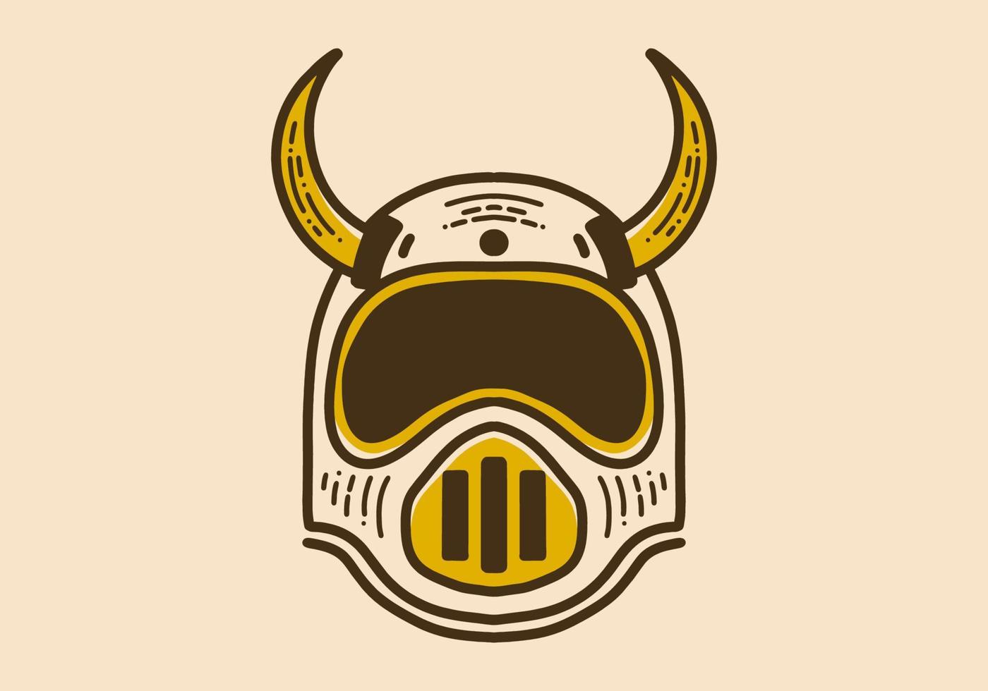 helm met hoorns Aan top retro wijnoogst kunst vector