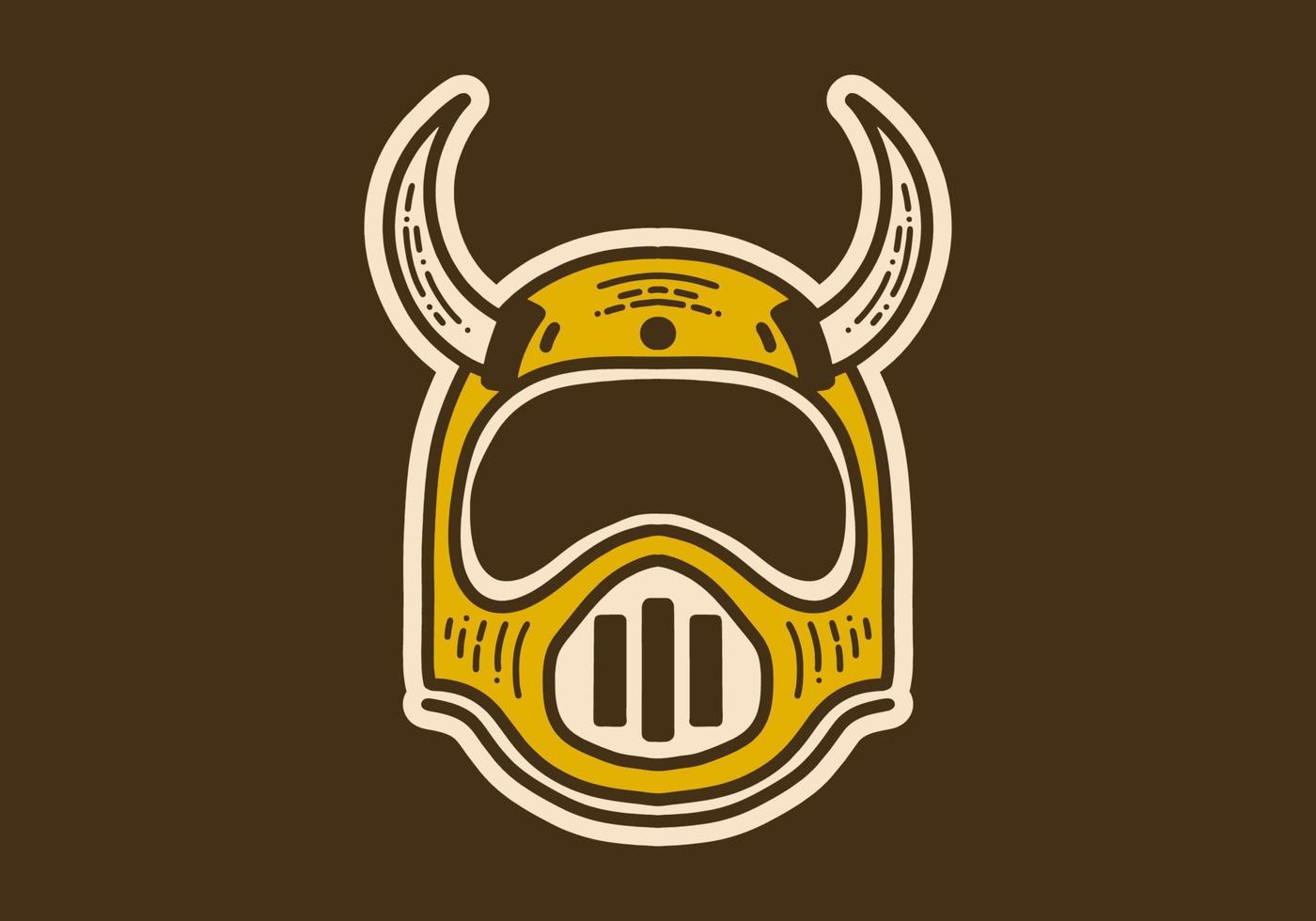 helm met hoorns wijnoogst retro kunst illustratie vector