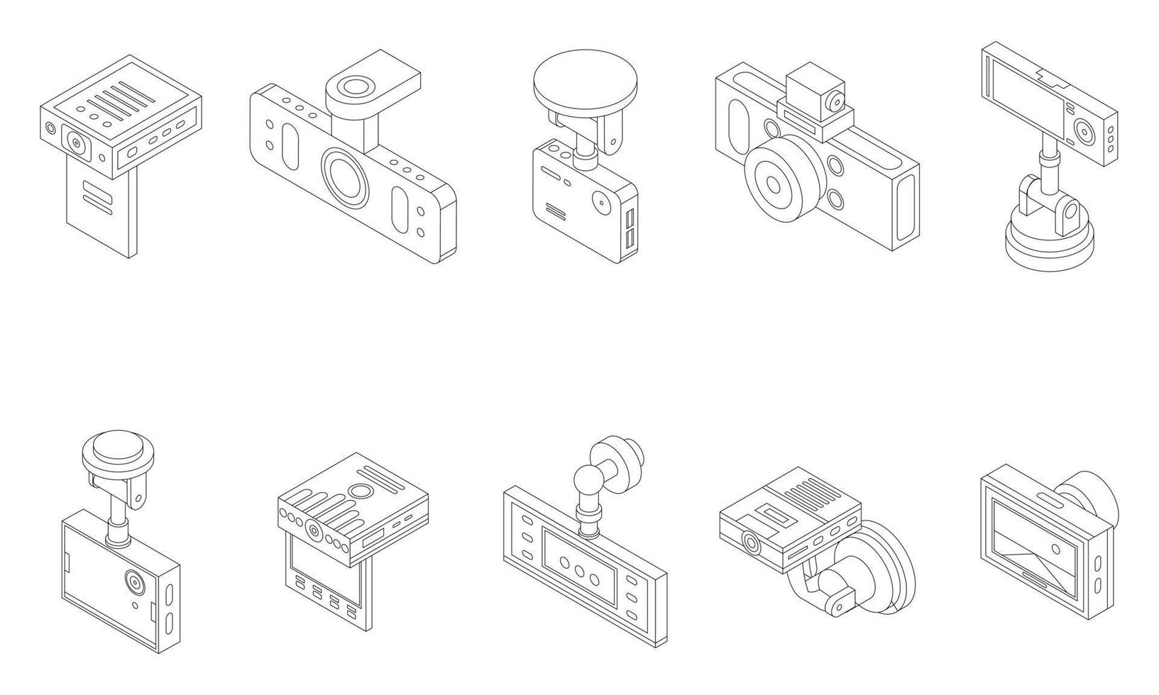 dvr pictogrammen reeks vector schets