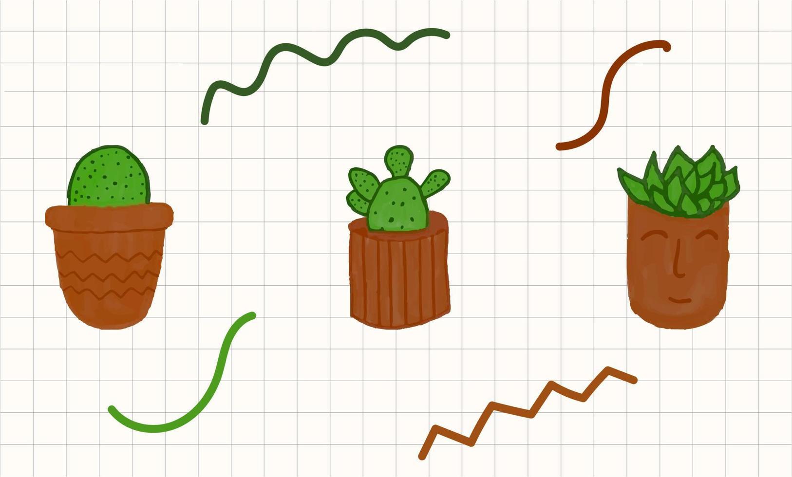 cactus verzameling in vector illustratie