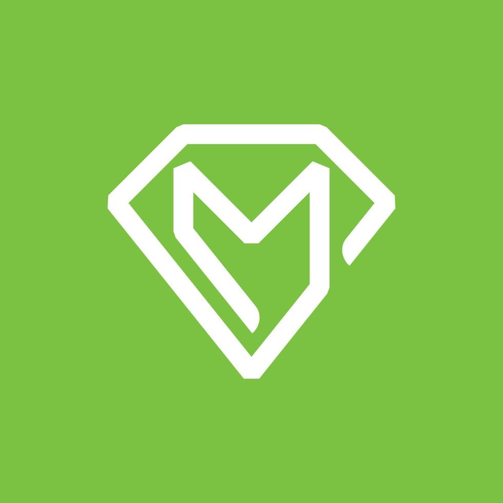 brief m diamant lijn modern bedrijf logo vector