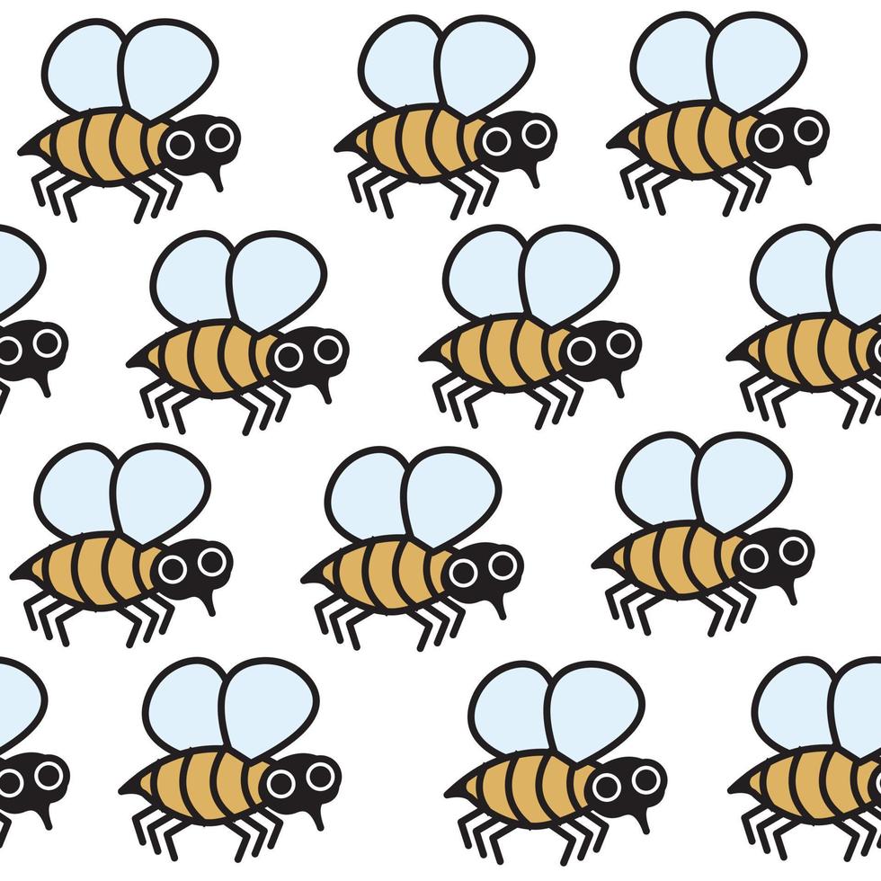 schattig bijen in tekenfilm stijl. naadloos patroon. vector baby illustratie.