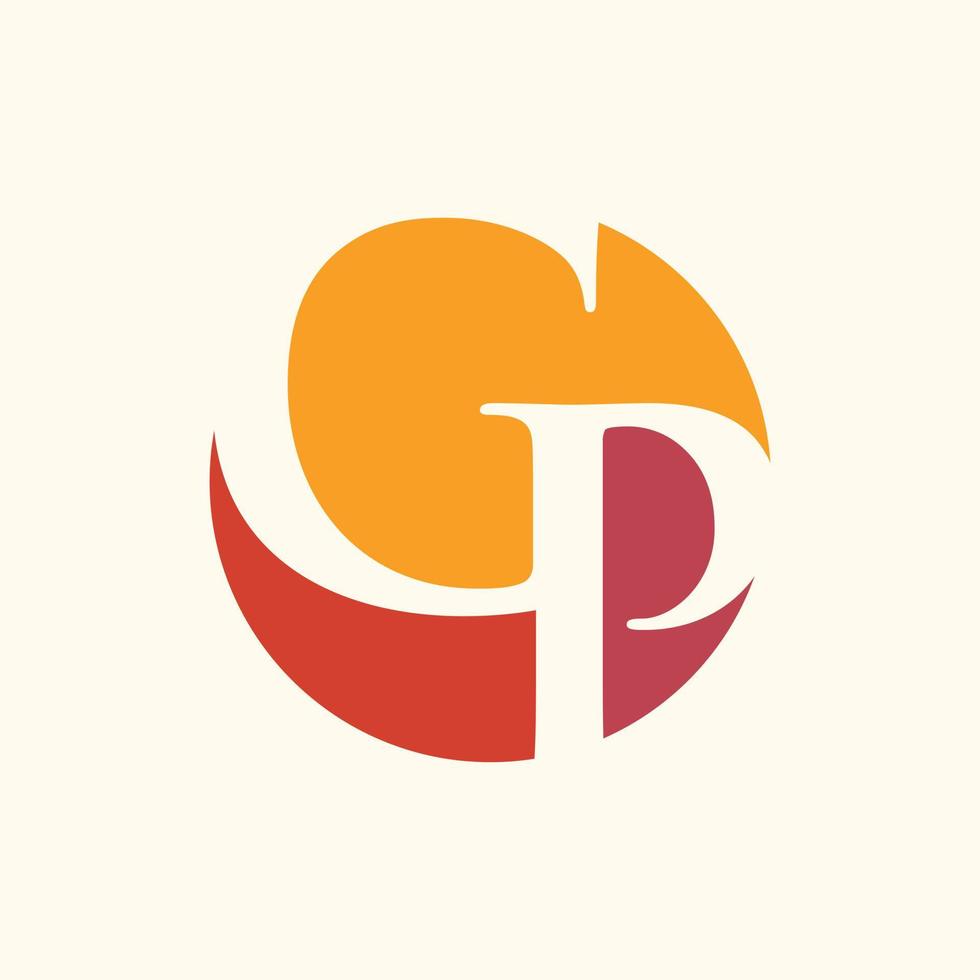 brief gp modern creatief monogram logo vector